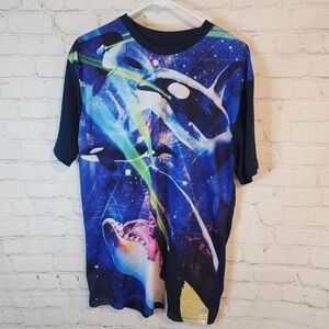 Men's Chemistry "Killer Whales" mesh shirt, size Large